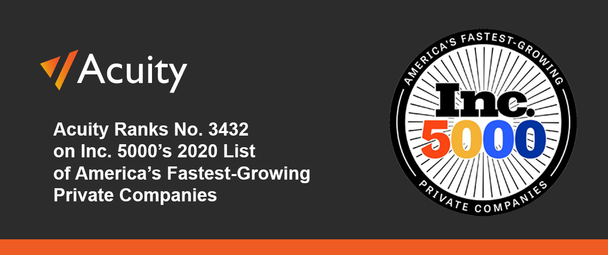 Acuity Ranks 3432 on 2020 Inc 5000 